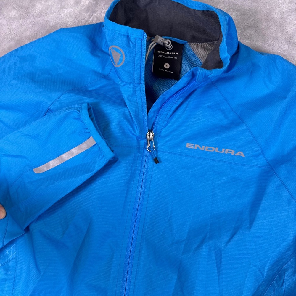 Endura Xtract Jacket II Blue Cycling Windbreaker Reflective Packable Small